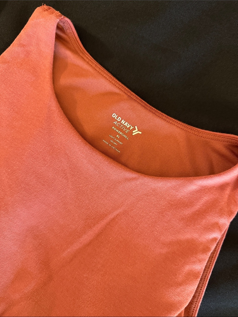 Old Navy Powersoft Tank Top in Rust Orange with built in bra Size XL